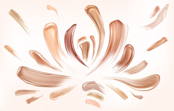Skin foundation smear brush strokes set. Free Vector Skin foundation smear brush strokes set. Free Vector