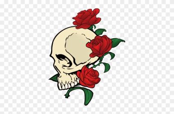 Skull & Roses Laptop Sticker - Skull And Roses Vector Skull & Roses Laptop Sticker - Skull And Roses Vector