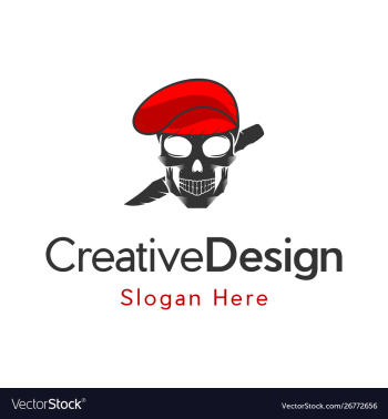 Skull barrett military creative logo vector image