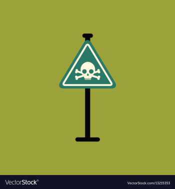 Skull danger road sign vector image Skull danger road sign vector image