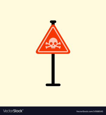 Skull danger road sign vector image Skull danger road sign vector image