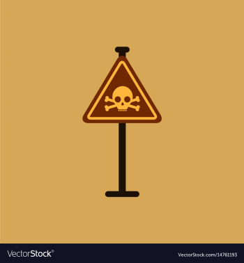 Skull danger road sign vector image Skull danger road sign vector image