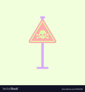 Skull danger road sign vector image Skull danger road sign vector image