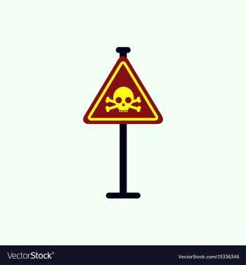Skull danger road sign vector image Skull danger road sign vector image