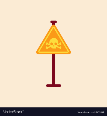 Skull danger road sign vector image Skull danger road sign vector image