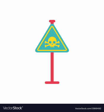 Skull danger road sign vector image Skull danger road sign vector image
