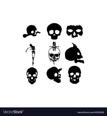 skull head icon set design skull head icon set design