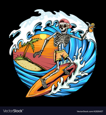 skull summer surfing on the beach skull summer surfing on the beach