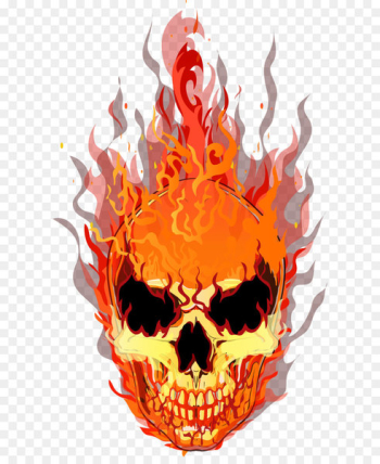 Skull T-shirt Fire Flame - Vector Skull 