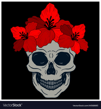 skull with flower skull with flower