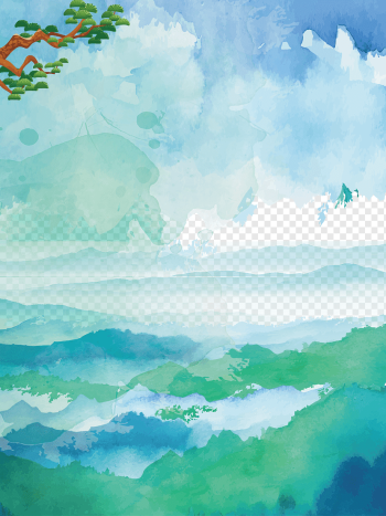 sky painting, Watercolor painting u6c34u5f69u98a8u666fu756b, Watercolor blue sky clouds sea background, blue, watercolor Leaves, atmosphere png