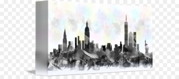 Skyline Transparent Watercolor Watercolor painting Art - watercolor skyline 