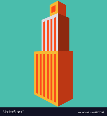 Skyscraper icon flat of skyscraper icon logo vector image Skyscraper icon flat of skyscraper icon logo vector image