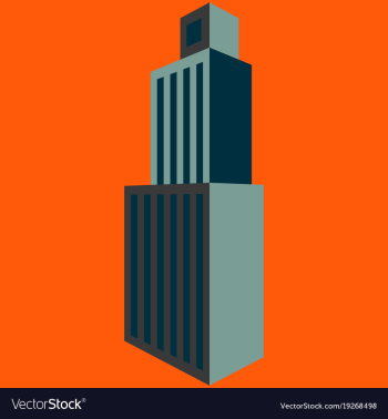 Skyscraper icon flat of skyscraper icon logo vector image Skyscraper icon flat of skyscraper icon logo vector image