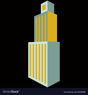 Skyscraper icon flat of skyscraper icon logo vector image Skyscraper icon flat of skyscraper icon logo vector image