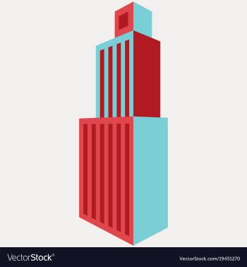 Skyscraper icon flat of skyscraper icon logo vector image Skyscraper icon flat of skyscraper icon logo vector image