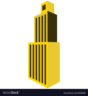 Skyscraper icon flat of skyscraper icon logo vector image Skyscraper icon flat of skyscraper icon logo vector image