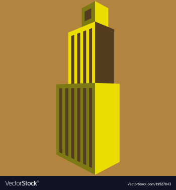 Skyscraper icon flat of skyscraper icon logo vector image Skyscraper icon flat of skyscraper icon logo vector image