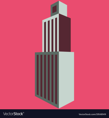 Skyscraper icon flat of skyscraper icon logo vector image Skyscraper icon flat of skyscraper icon logo vector image