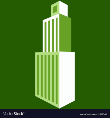 Skyscraper icon flat of skyscraper icon logo vector image Skyscraper icon flat of skyscraper icon logo vector image