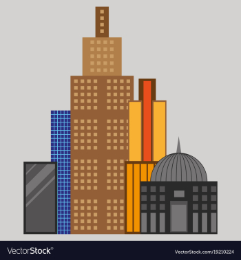 Skyscrapers buildings isolated tower office city vector image Skyscrapers buildings isolated tower office city vector image