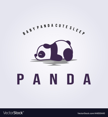 sleeping cute panda logo mascot icon symbol sleeping cute panda logo mascot icon symbol