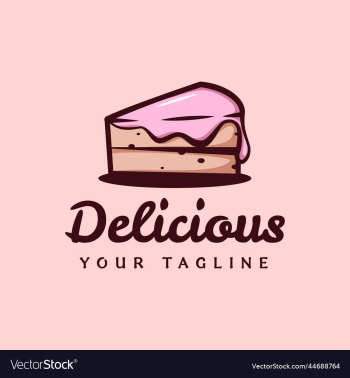 slice of delicious strawberry cake logo slice of delicious strawberry cake logo