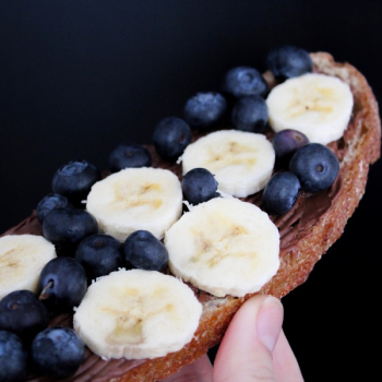 Sliced Banana With Blueberries Sliced Banana With Blueberries