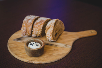 Sliced Bread on Chopping Board Sliced Bread on Chopping Board