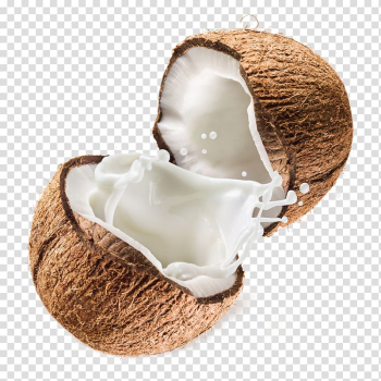 Sliced coconut, Coconut milk powder Coconut water, Milky white coconut juice transparent background PNG clipart