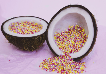 Sliced Coconut with Candies Sliced Coconut with Candies