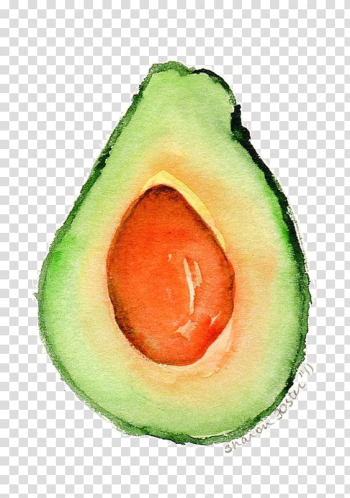 Sliced green avocado, Avocado Watercolor painting Fruit Food Compote, Avocado transparent background PNG clipart