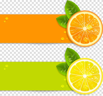 Sliced of orange and lemon fruits illustration, Juice Lemon Illustration, Fresh lemon orange fruit material transparent background PNG clipart