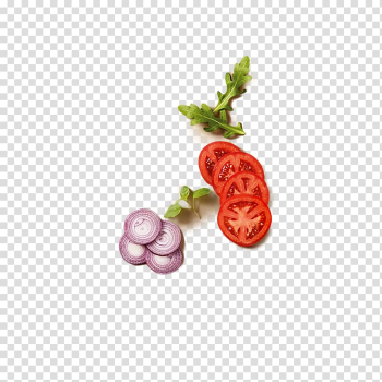 Slices of onions and tomatoes, Chutney Vegetable Onion Food, Cut the tomatoes and onions transparent background PNG clipart