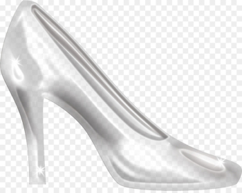 Slipper Cinderella High-heeled footwear Shoe - White transparent high heels material free to pull 