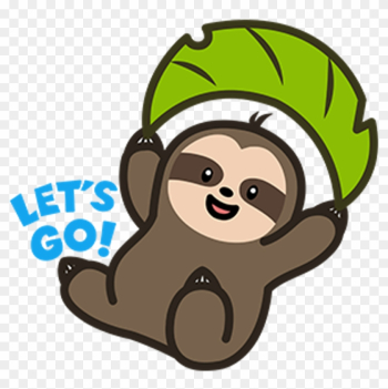 Sloth Cute Animal Nature Brown Fur Leaf Letsgo Fly - Cute Sloth Stickers