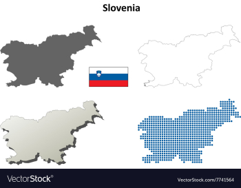 Slovenia outline map set vector image Slovenia outline map set vector image