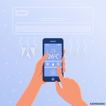 Smart air conditioning system set up and controlled with a smartphone Smart air conditioning system set up and controlled with a smartphone