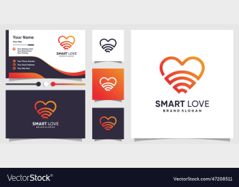 smart love logo template and business card design