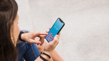 Smartphone mockup with person using it Smartphone mockup with person using it