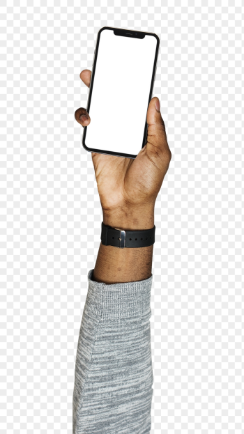 Smartphone png in hand sticker | Free PNG - rawpixel