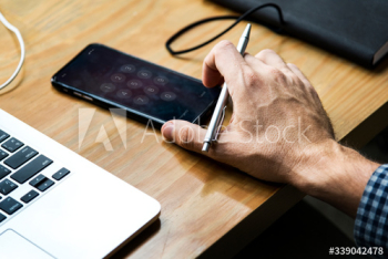 Smartphone with a dial pad on screen Smartphone with a dial pad on screen