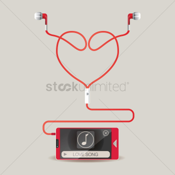 Smartphone with headphones Smartphone with headphones