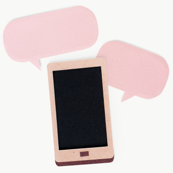 Smartphone with speech bubbles paper craft design element | Free  transparent png - 2320109