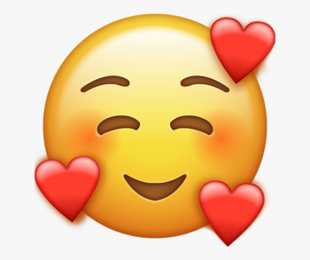 Smile Emoji With Hearts [download Free Iphone Emoji - Transparent ...