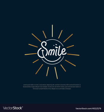 smile logo typography hand drawn sunshine banner smile logo typography hand drawn sunshine banner