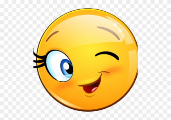 Smiley Wink Emoticon Flirting Clip Art - Cute Emoji Happy Face