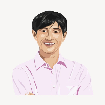 Smiling Asian man, character sticker, | Free Vector - rawpixel Smiling Asian man, character sticker, | Free Vector - rawpixel