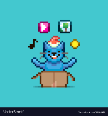 smiling blue cat in santa red hat smiling blue cat in santa red hat