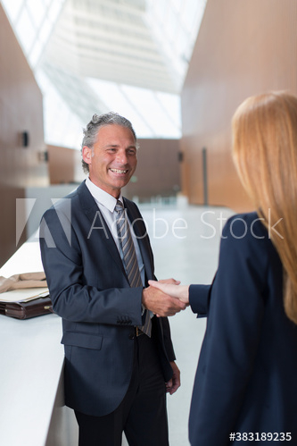 Smiling business people shaking hands Smiling business people shaking hands
